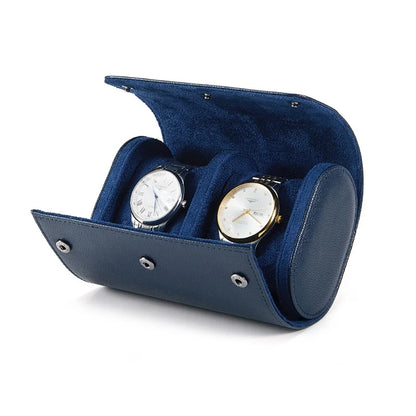 Luxury Leather Watch Travel & Storage Box 1-3 Slot – Navy – High Quality