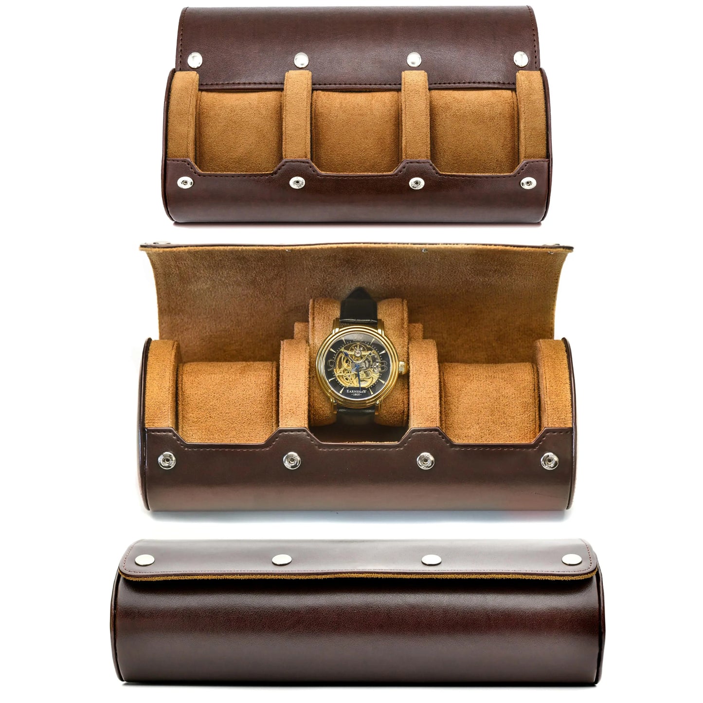 Luxury Leather Watch Travel & Storage Box 3-6 Slot – Brown – High Quality