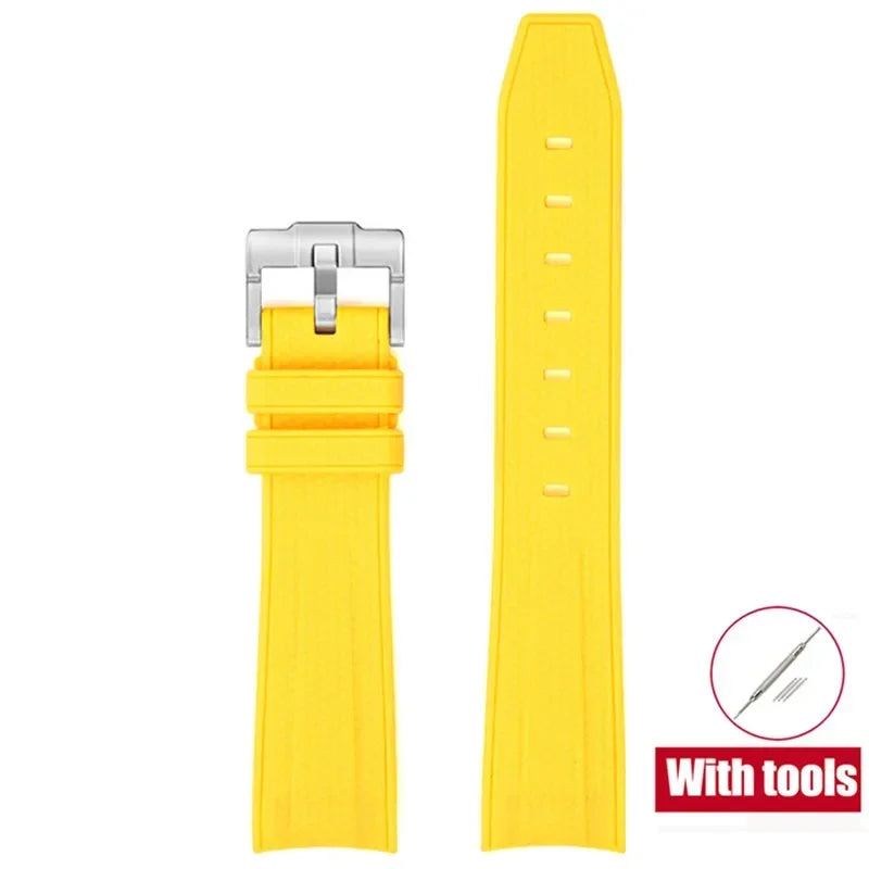 High Quality Rubber Silicone Strap for Moonswatch - With Coloured Stitching