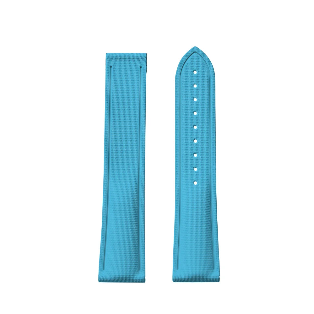 Sky Blue Premium Grade Soft FKM Rubber Watch Strap