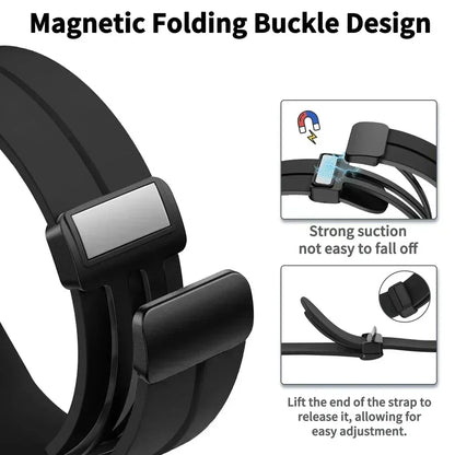 Silicone Rubber Strap for Moonswatch - with Magnetic Buckle