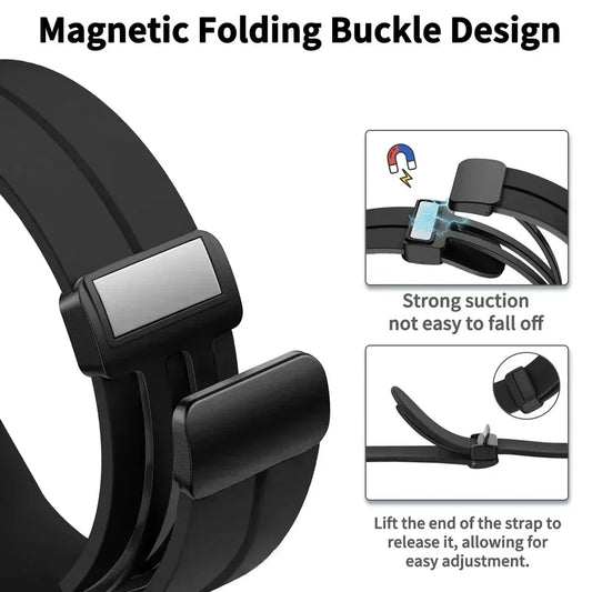 Silicone Rubber Strap for Moonswatch - with Magnetic Buckle