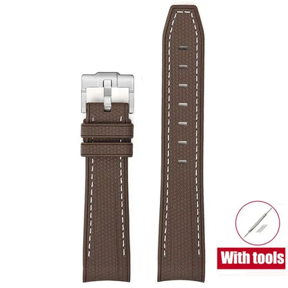 High Quality Rubber Silicone Strap for Moonswatch - With Coloured Stitching