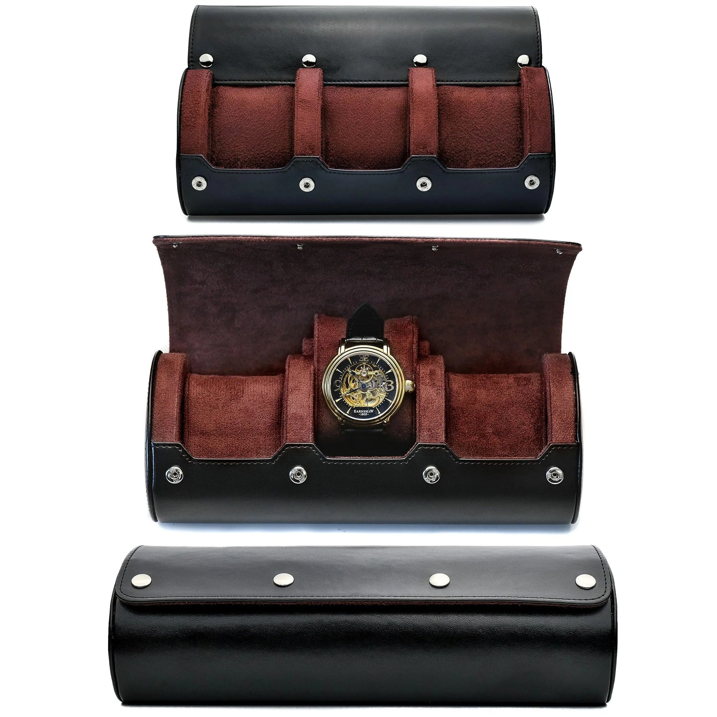 Luxury Leather Watch Travel & Storage Box 3-6 Slot – Black – High Quality