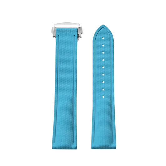 Sky Blue Premium Grade Soft FKM Rubber Watch Strap