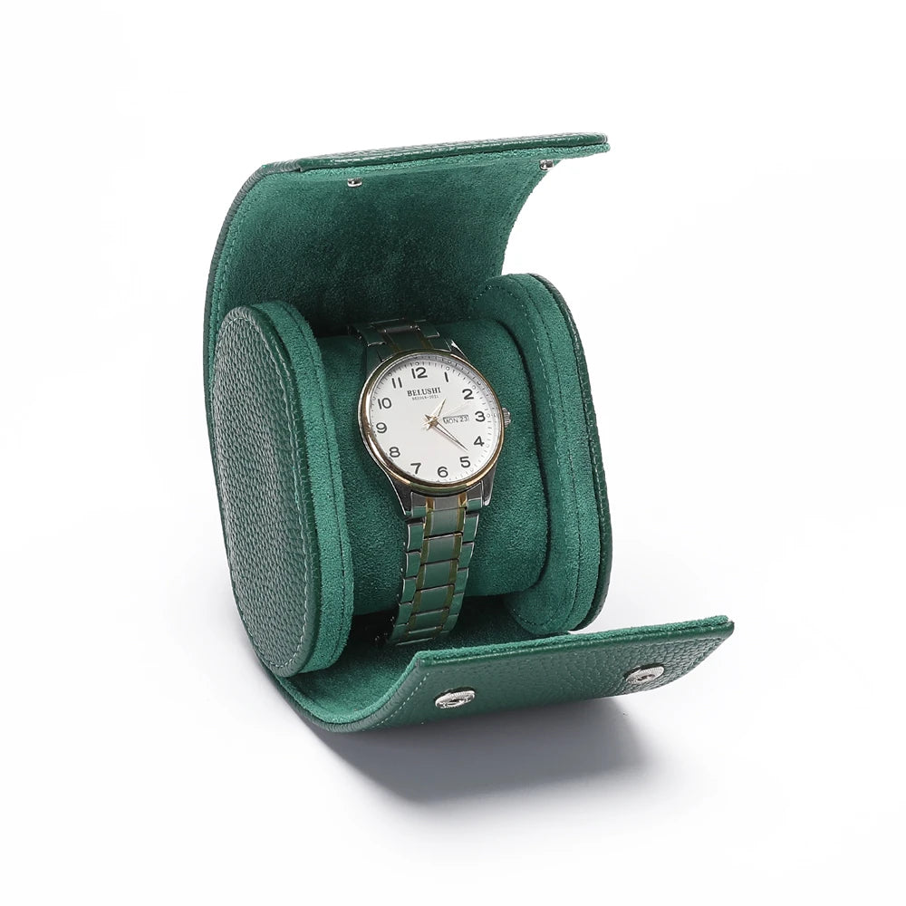 Luxury Leather Watch Travel & Storage Box 1-3 Slot – Green – High Quality