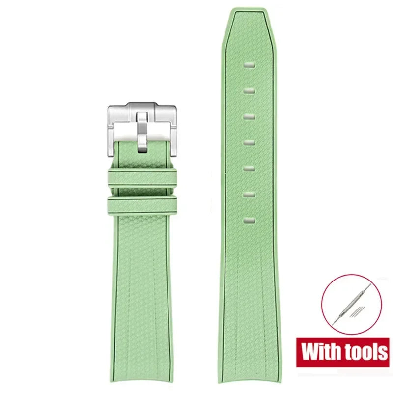 High Quality Rubber Silicone Strap for Moonswatch - With Coloured Stitching