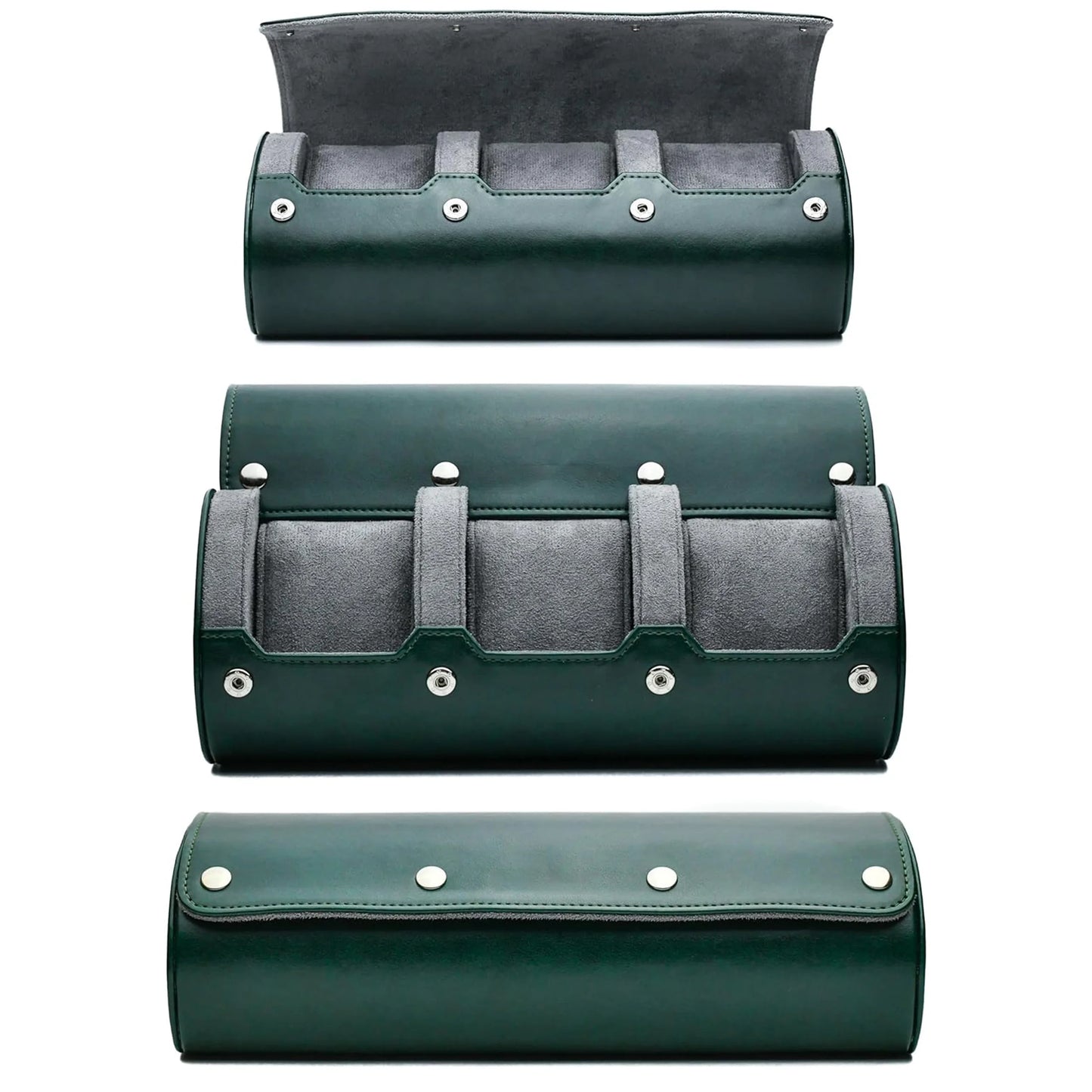 Luxury Leather Watch Travel & Storage Box 3-6 Slot – Green – High Quality