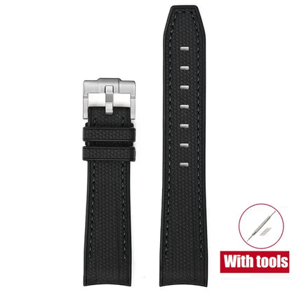 High Quality Rubber Silicone Strap for Moonswatch - With Coloured Stitching