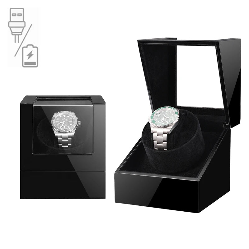 Luxury Solid Wooden Watch Winder & Display Case – High Quality Automatic