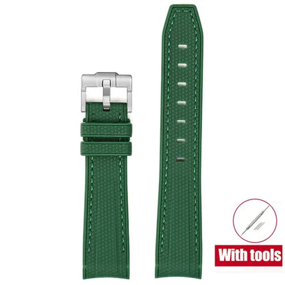 High Quality Rubber Silicone Strap for Moonswatch - With Coloured Stitching