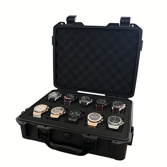 10 Slot Hard Shell Watch Travel & Storage Box – Protect & Keep Secure