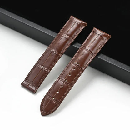 Genuine Leather Strap for Omega Seamaster & Speedmaster Brown – Folding Buckle