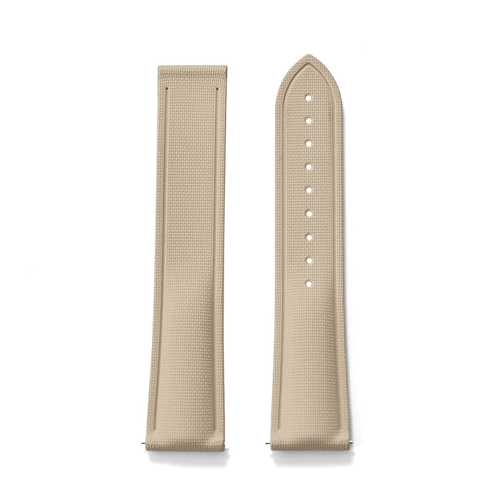 Khaki Premium Grade Soft FKM Rubber Watch Strap