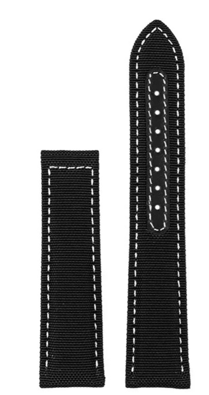 Woven Nylon Canvas Strap for Omega Seamaster & Omega Aqua Terra – Black & White