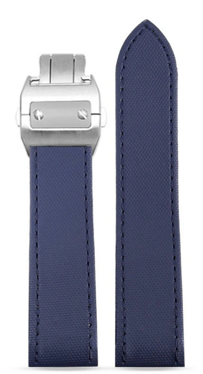 Deep Sea Blue Nylon Grain Strap