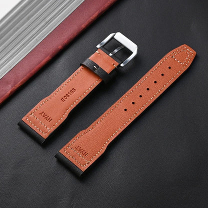 Deep Brown Soft Genuine Leather Pilot Strap