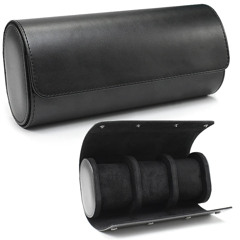 Luxury Leather Watch Travel & Storage Box 1-3 Slot – Black – High Quality