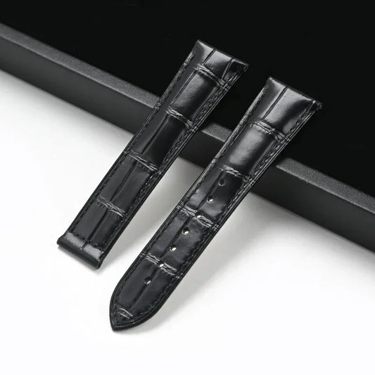 Jet Black Cowhide Leather Strap