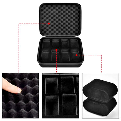 8 Slot Hard Shell Watch Travel & Storage Box – High Quality Durable Nylon