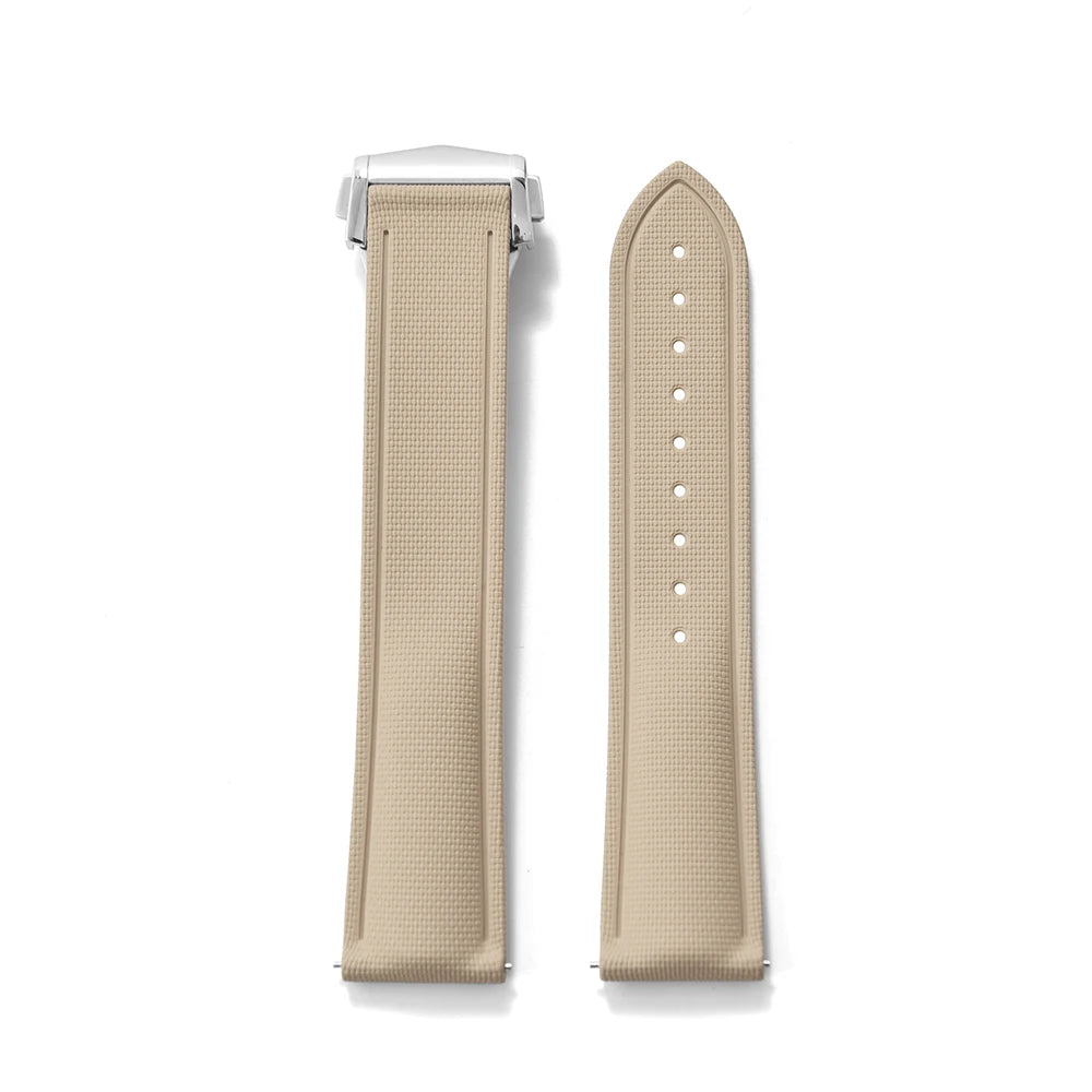Khaki Premium Grade Soft FKM Rubber Watch Strap