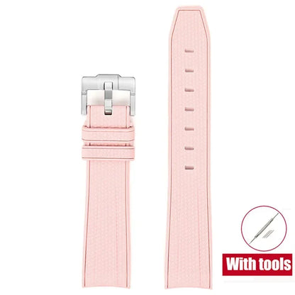 High Quality Rubber Silicone Strap for Moonswatch - With Coloured Stitching