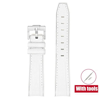 High Quality Rubber Silicone Strap for Moonswatch - With Coloured Stitching