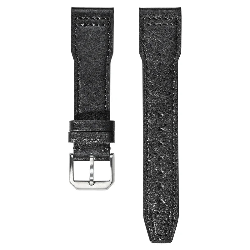 Nero Black Soft Cowhide Leather Pilot Strap