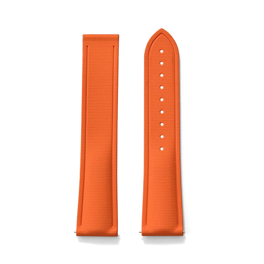 Orange Premium Grade Soft FKM Rubber Watch Strap