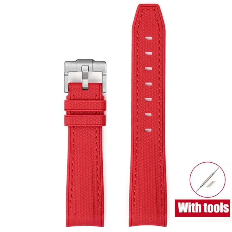 High Quality Rubber Silicone Strap for Moonswatch - With Coloured Stitching