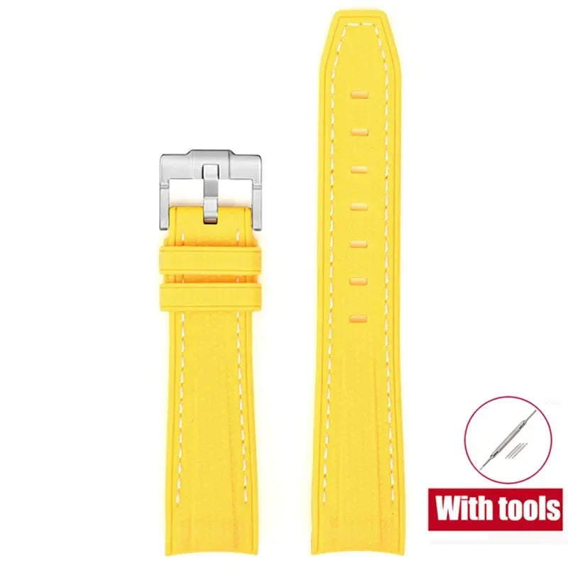 High Quality Rubber Silicone Strap for Moonswatch - With Coloured Stitching