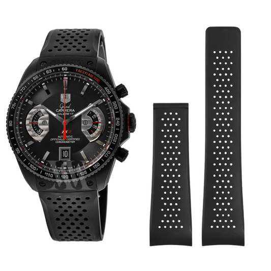 Natural Rubber Watchband For TAG HEUER GRAND CARRERA 22mm 24mm