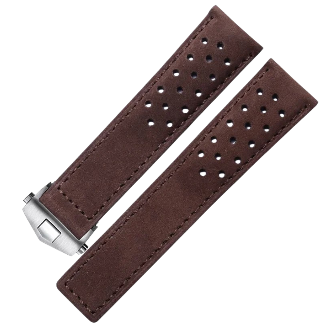 Black Cowhide Leather Strap For Tag Heuer