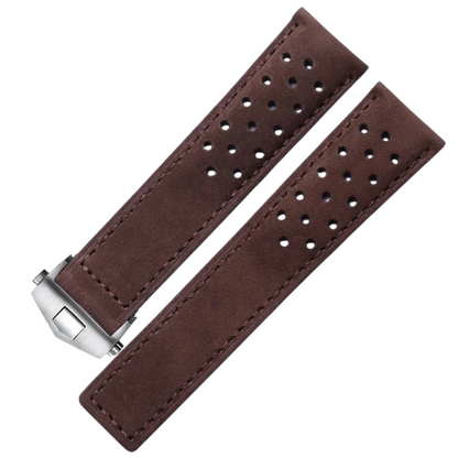 Black Cowhide Leather Strap For Tag Heuer