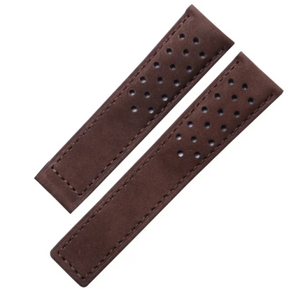 Black Cowhide Leather Strap For Tag Heuer