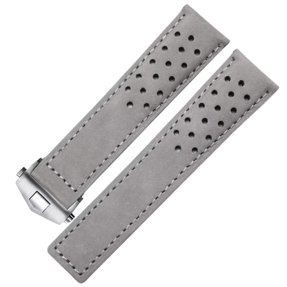 Black Cowhide Leather Strap For Tag Heuer