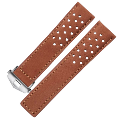 Black Cowhide Leather Strap For Tag Heuer