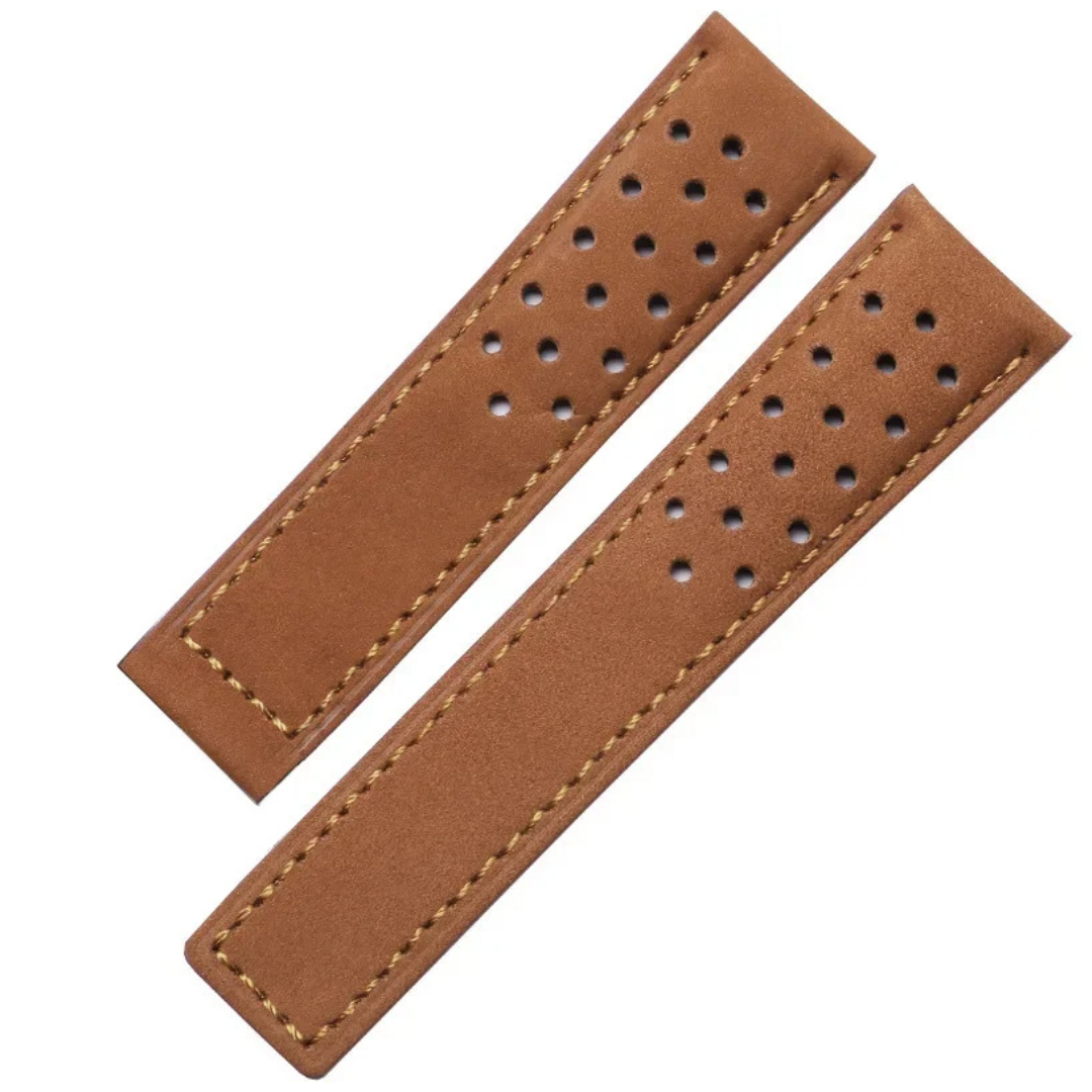 Black Cowhide Leather Strap For Tag Heuer