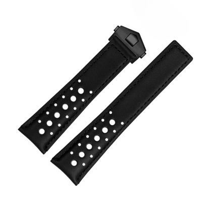 22mm Genuine Leather Strap for TAG Heuer Monaco – Folding Buckle – Men’s Watchband