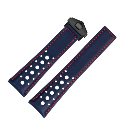 22mm Genuine Leather Strap for TAG Heuer Monaco – Folding Buckle – Men’s Watchband