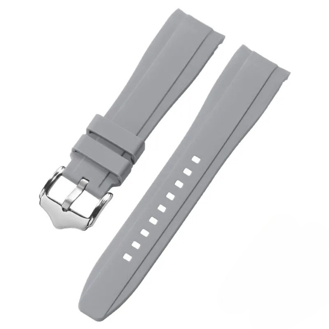 Grey Rubber Silicone Strap – Universal Curved Fit