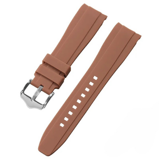 Brown Rubber Silicone Strap – Universal Curved Fit
