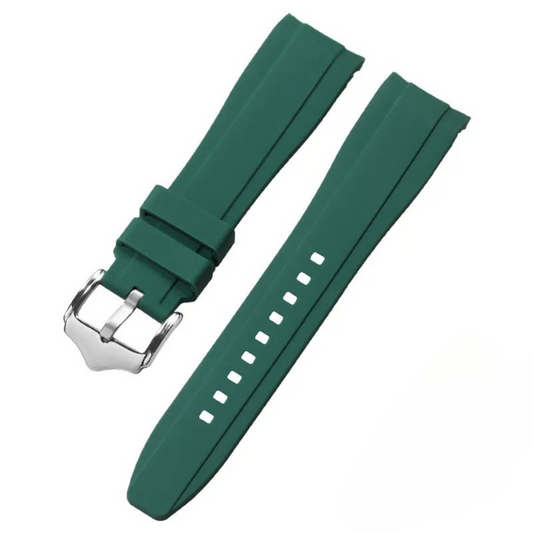 Dark Green Rubber Silicone Strap – Universal Curved Fit
