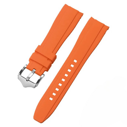 Orange Rubber Silicone Strap – Universal Curved Fit