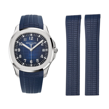 Luxury Rubber Strap for Patek Phillipe Aquanaut Butterfly Clasp - Navy Blue