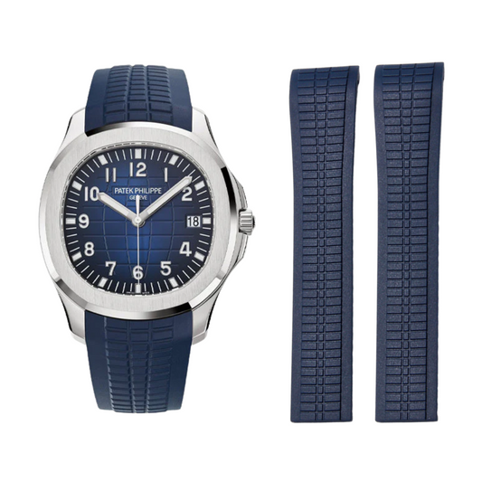 Luxury Rubber Strap for Patek Phillipe Aquanaut Butterfly Clasp - Navy Blue
