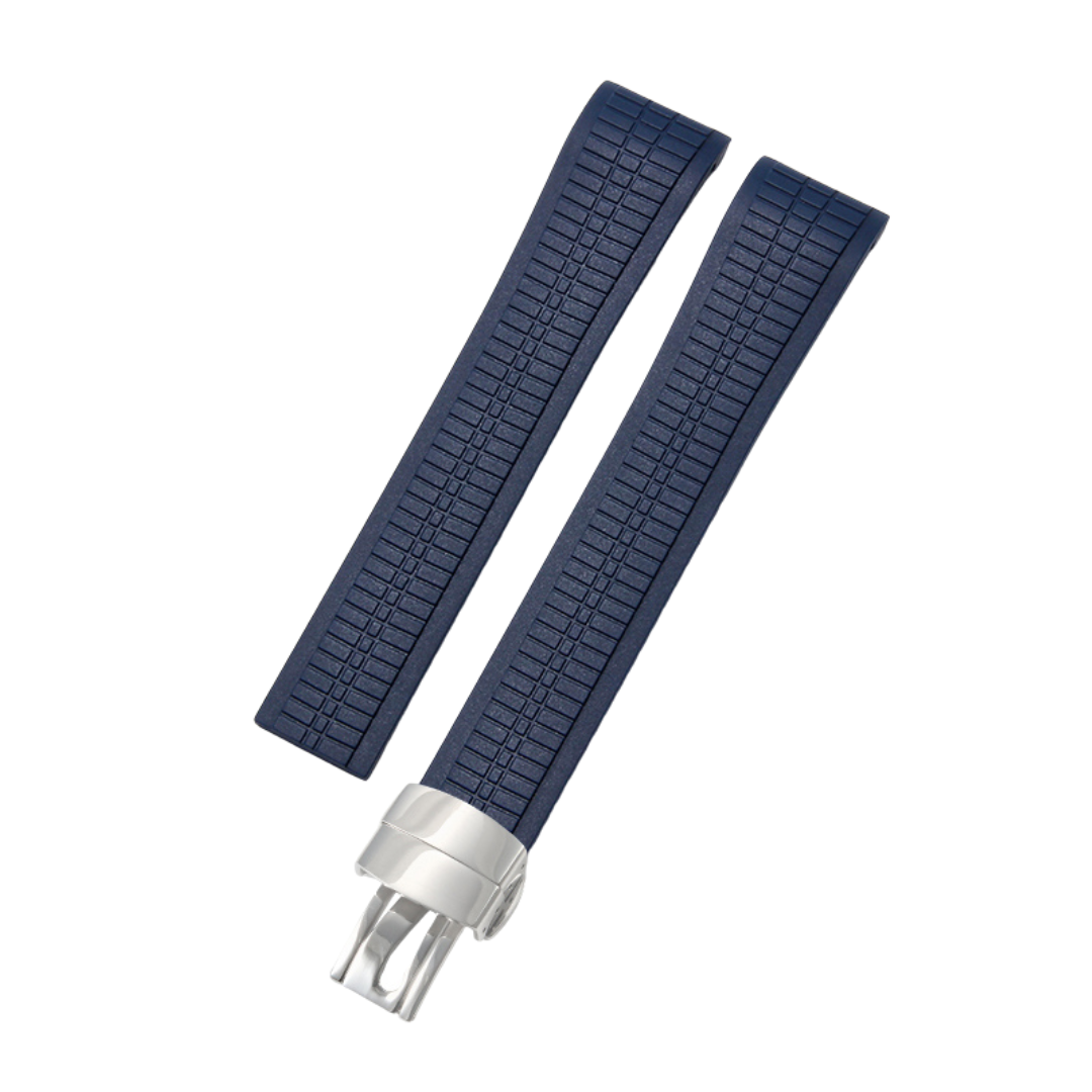 Luxury Rubber Strap for Patek Phillipe Aquanaut Butterfly Clasp - Navy Blue