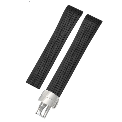 Luxury Rubber Strap for Patek Phillipe Aquanaut Butterfly Clasp - Black