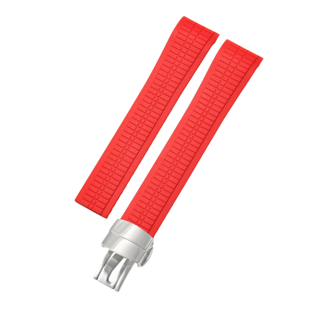 Luxury Rubber Strap for Patek Phillipe Aquanaut Butterfly Clasp - Red