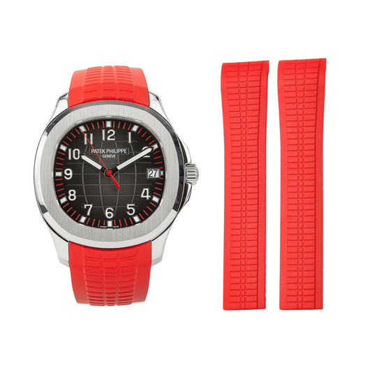 Luxury Rubber Strap for Patek Phillipe Aquanaut Butterfly Clasp - Red